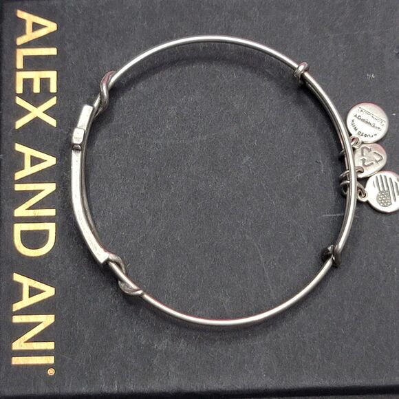 Alex And Ani Spiritual Protection Cross Wrap Charm Bangle Bracelet Silver - Picture 6 of 9